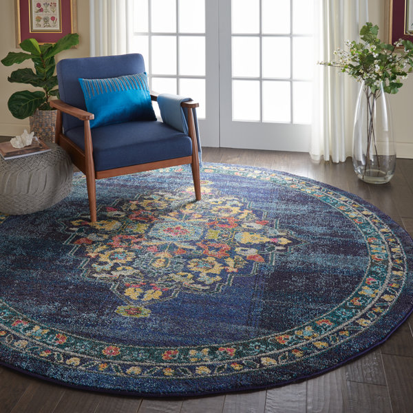 World Menagerie Lundy Oriental Area Rug in Blue & Reviews Wayfair